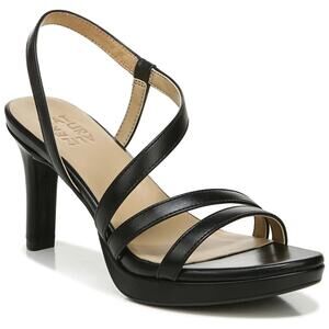 Naturalizer Women Brenta Slingback Platform Sandals Size US 8.5M Black Smooth